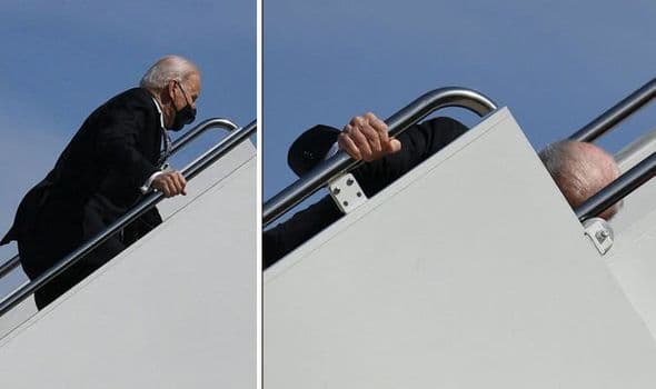 Biden rrëzohet në shkallët e Air Force One (VIDEO)