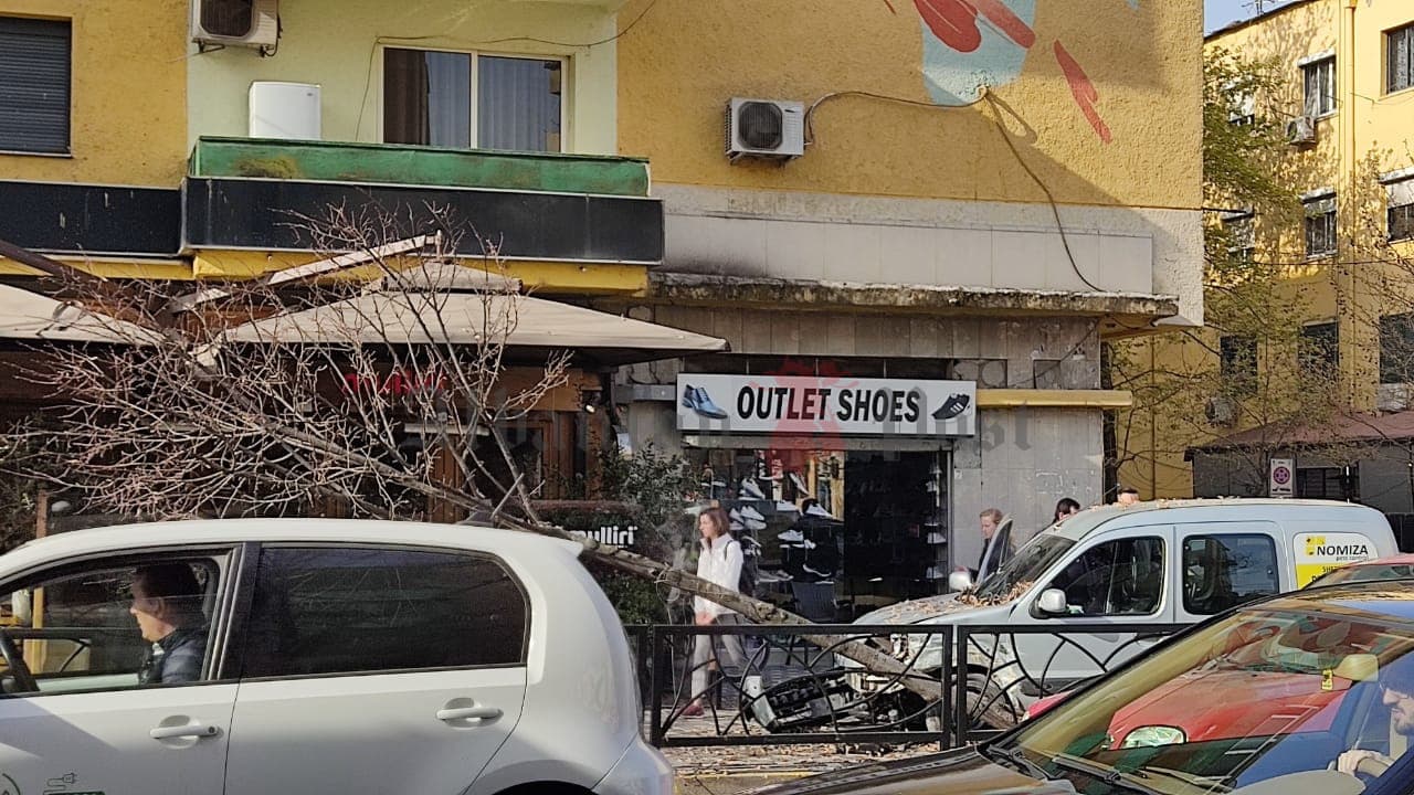 Aksidentohen dy makina te rruga e Durrësit, njëra godet pemën në trotuar