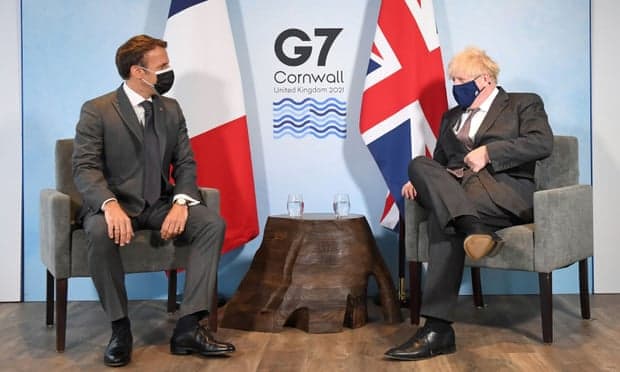 G7/ Emmanuel Macron takon Boris Johnson, kërkon “rivendosjen” e marrëdhënieve mes Britanisë dhe Francës