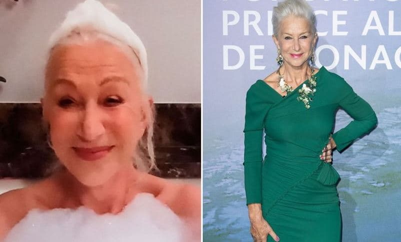 Helen Mirren jep intervistë duke u larë në vaskë