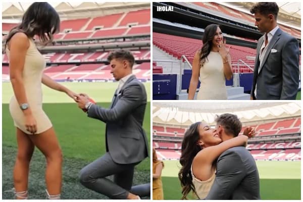 Mesfushori i Atletico Madrid i propozon të dashurës për martesë në stadium (VIDEO)