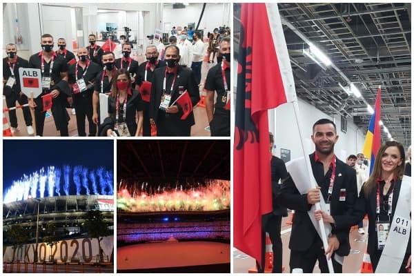 Ceremonia e hapjes së Lojërave Olimpike, shqiptarët parakalojnë me flamurin kuqezi (FOTO+VIDEO)