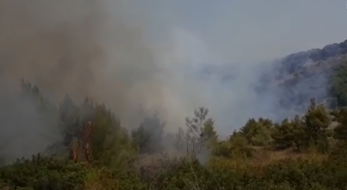 Kodrat e “Gjorgozit” përfshihen nga flakët, rrezikohet djegia e depove të ujit (VIDEO)