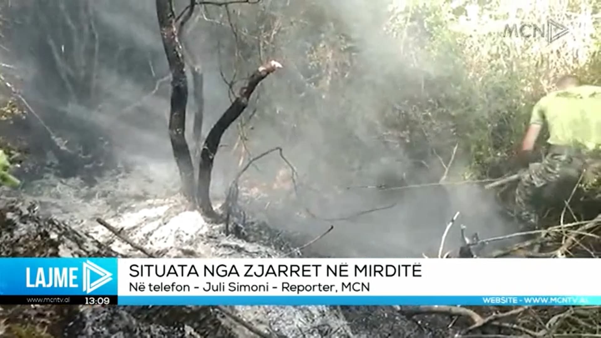 Situata e zjarreve në Lezhë e Mirditë/ Gazetari i MCN TV: Janë evakuuar katër familje