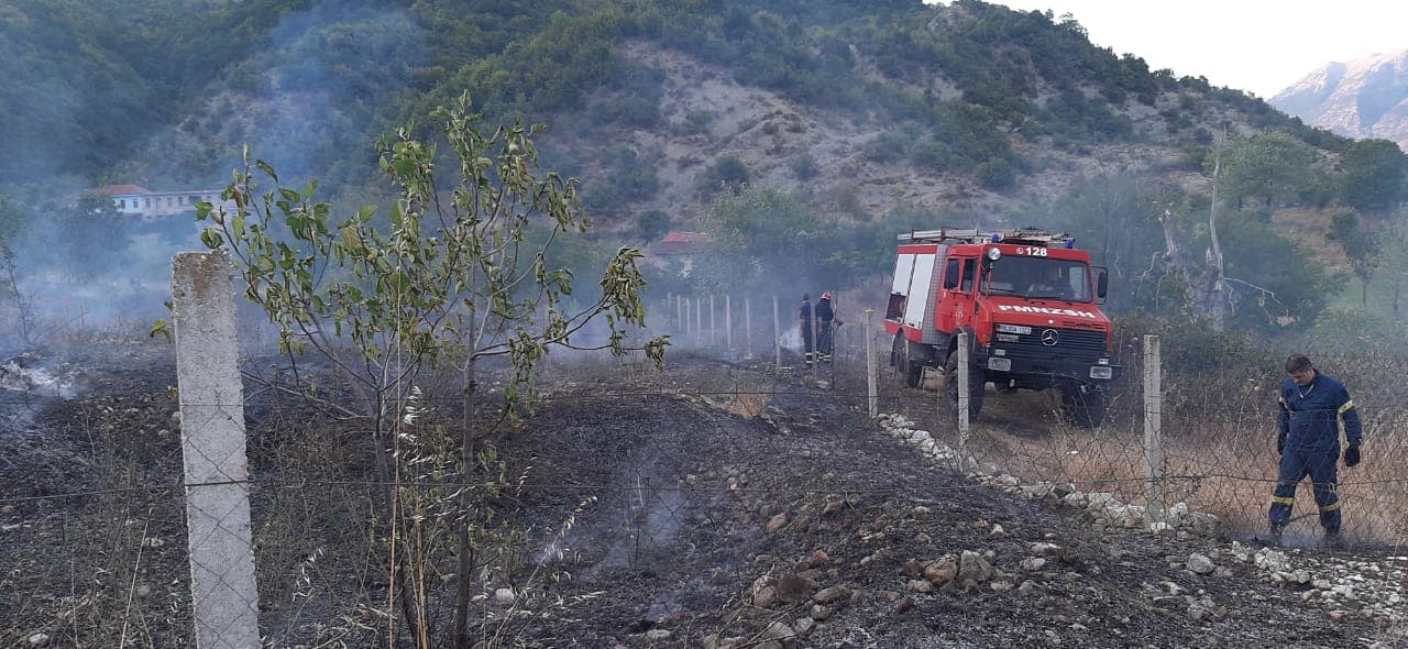Gjirokastër/ Fshati Picar nën flakë, rrezikohen dy banesa