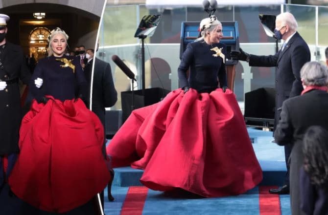 Lady Gaga veshi fustan antiplumb në inaugurimin e presidentit Joe Biden