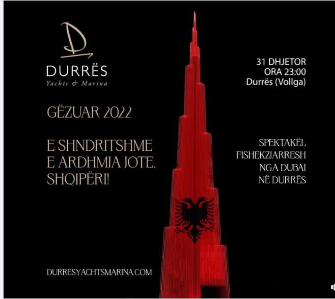   ‘Burj Khalifa’ sonte spektakël fishekzjarresh si dhuratë e Marinës së Dubait për Durrësin