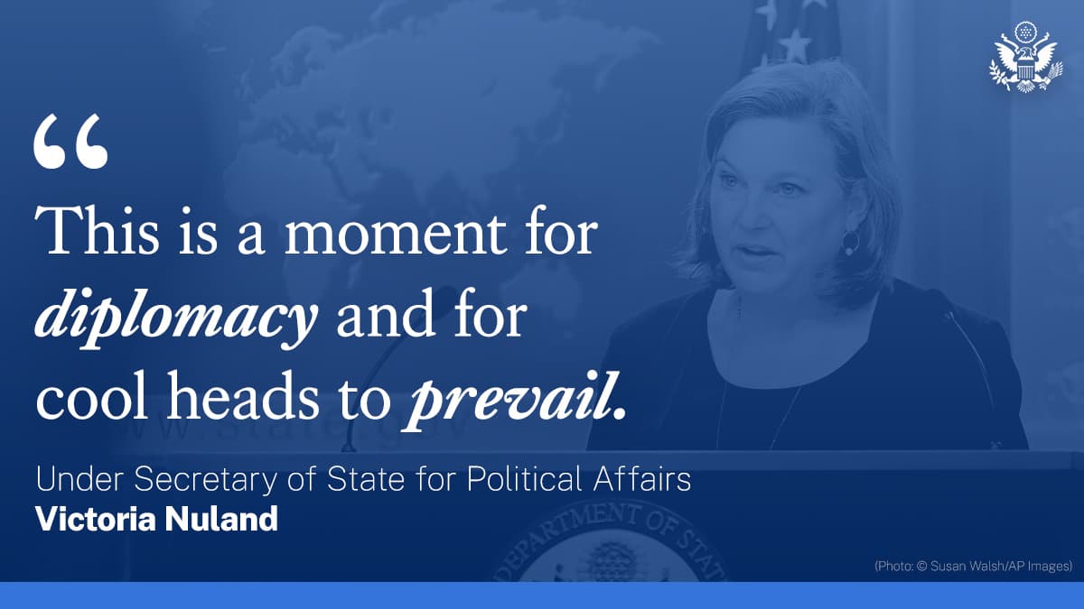Situata në Ukrainë/ Ambasada e SHBA ndan mesazhin e Nuland: Diplomacia dhe arsyetimet duhet të mbizotërojnë