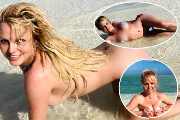 Britney Spears pozon nudo në plazh gjatë pushimeve me Sam Asghari (FOTO)