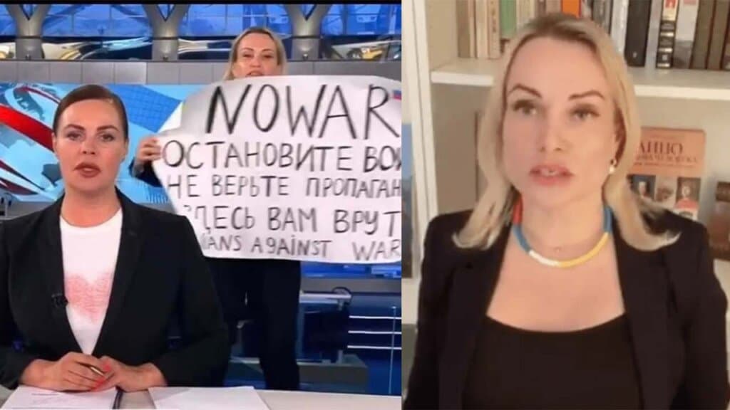 “Këtu po ju gënjejnë!” Protesta në studion e lajmeve të televizionit rus
