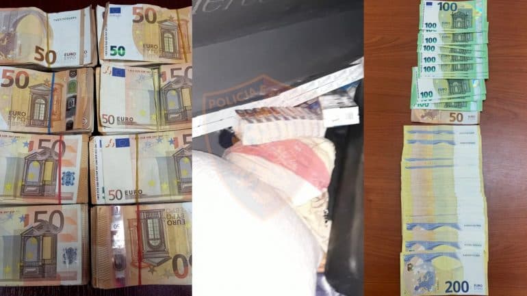 Nuk deklaruan të hollat në kufi, sekuestrohet sasi e madhe eurosh në Kakavijë dhe Morinë