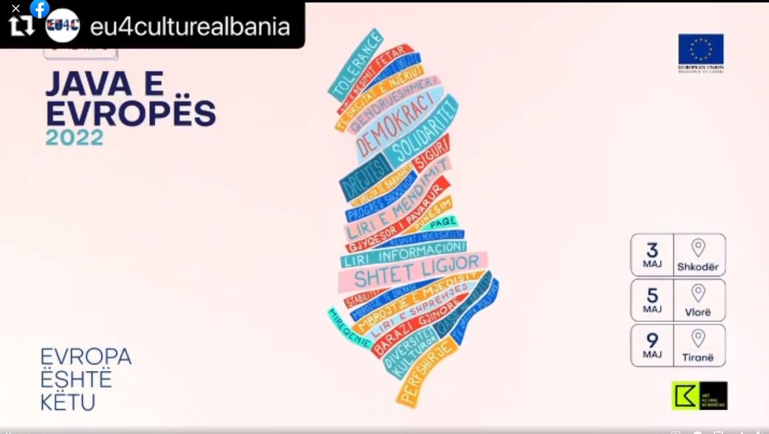   "Java e Evropës" nga 3-12 maj/ Margariti: Aktivitete në Shkodër, Vlorë dhe Tiranë për të festuar trashëgiminë kulturore