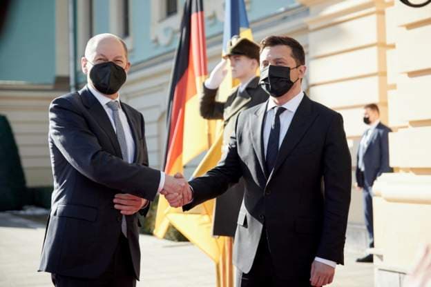 Zelensky fton liderët gjermanë në Kiev