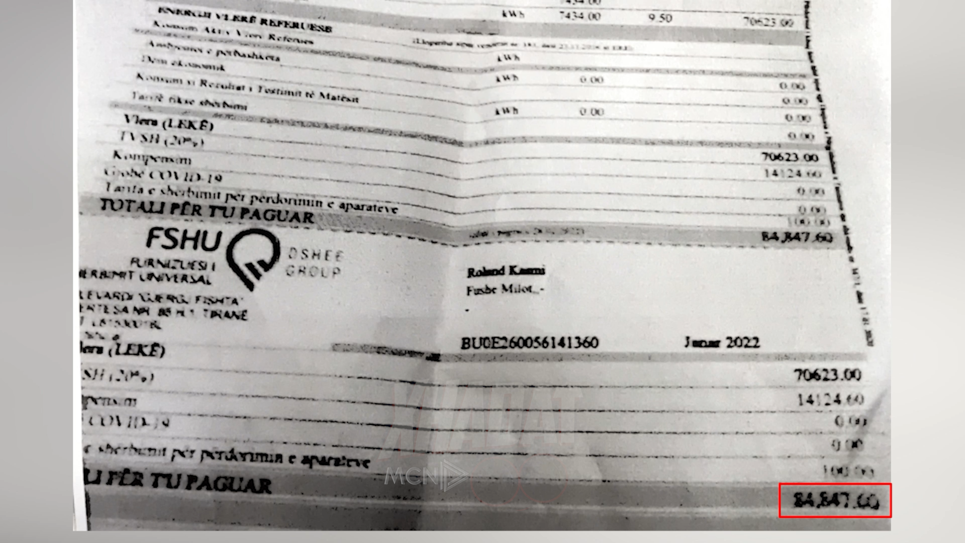 “Xhadat”- OSHEE bën kërdinë me faturat e janarit. I faturon pensionistes 850 mijë lekë energji për një muaj
