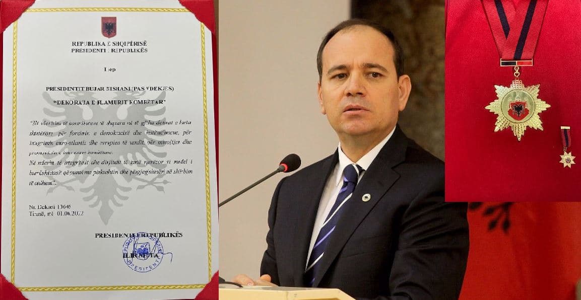 Meta vlerëson me dekoratën më të lartë të shtetit, ish-Presidentin Bujar Nishani 