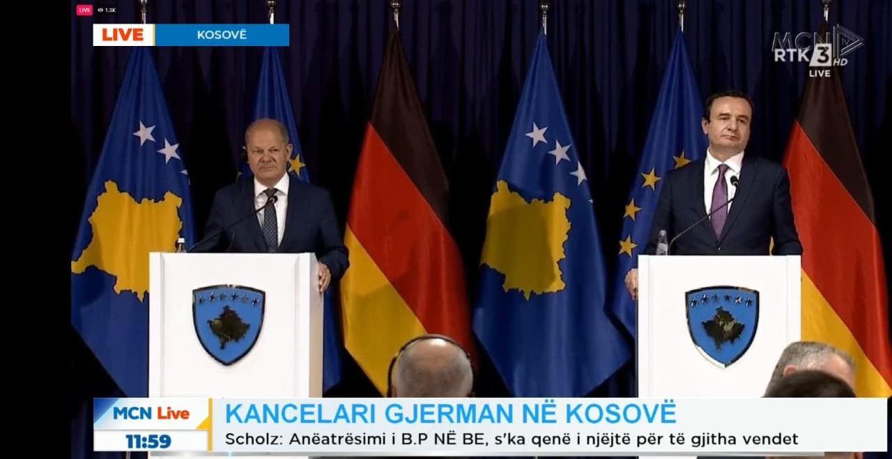 Kurti kërkon mbështetjen e Scholz: Në fund të vitit do aplikojmë për statusin e vendit kandidat në BE