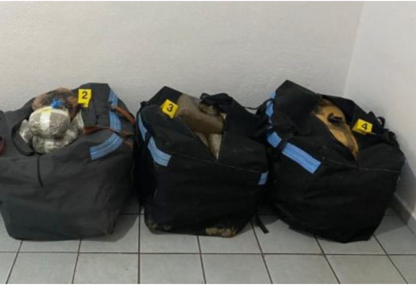 Sekuestrohen tre çanta me kanabis në Kapshticë, arrestohen dy transportuesit shqiptar