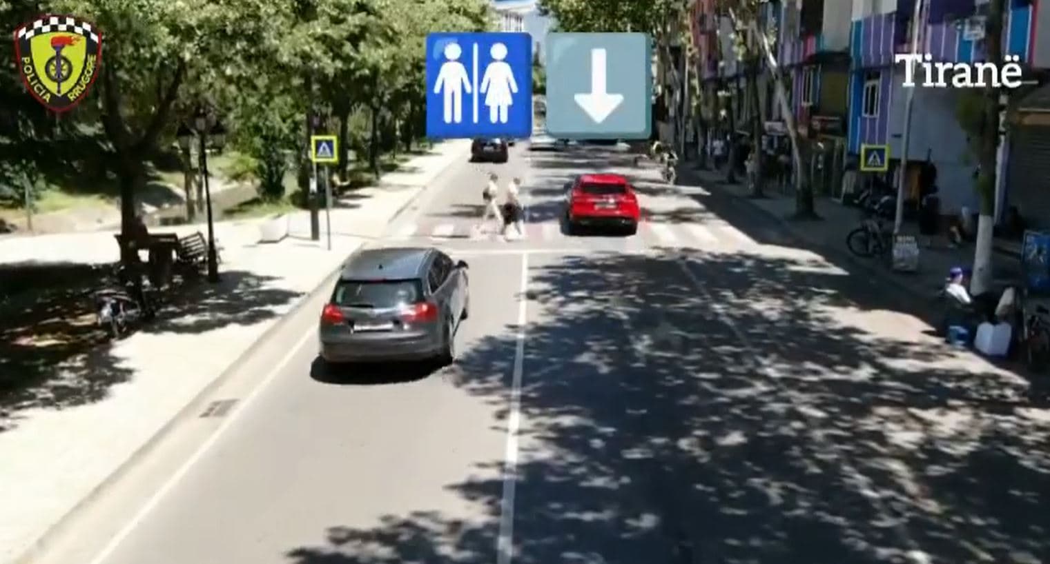 Mos respektimi i këmbësorëve në vijat e bardha, policia kujton gjobën me “dronin edukues” (VIDEO)