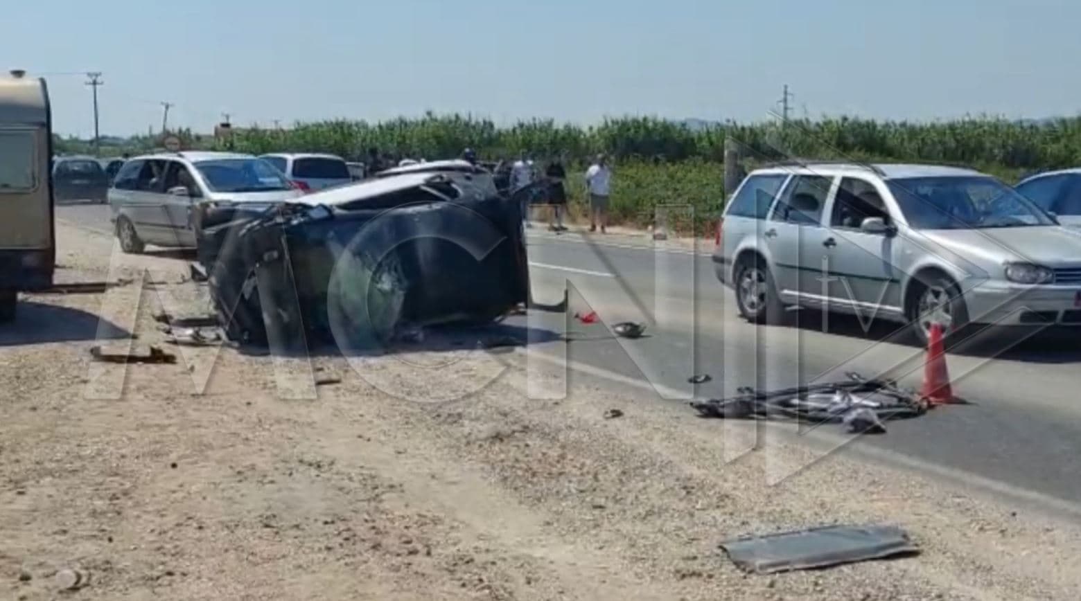 Përplasen tre makina në Thumanë-Fushë Krujë, 3 të plagosur (VIDEO)