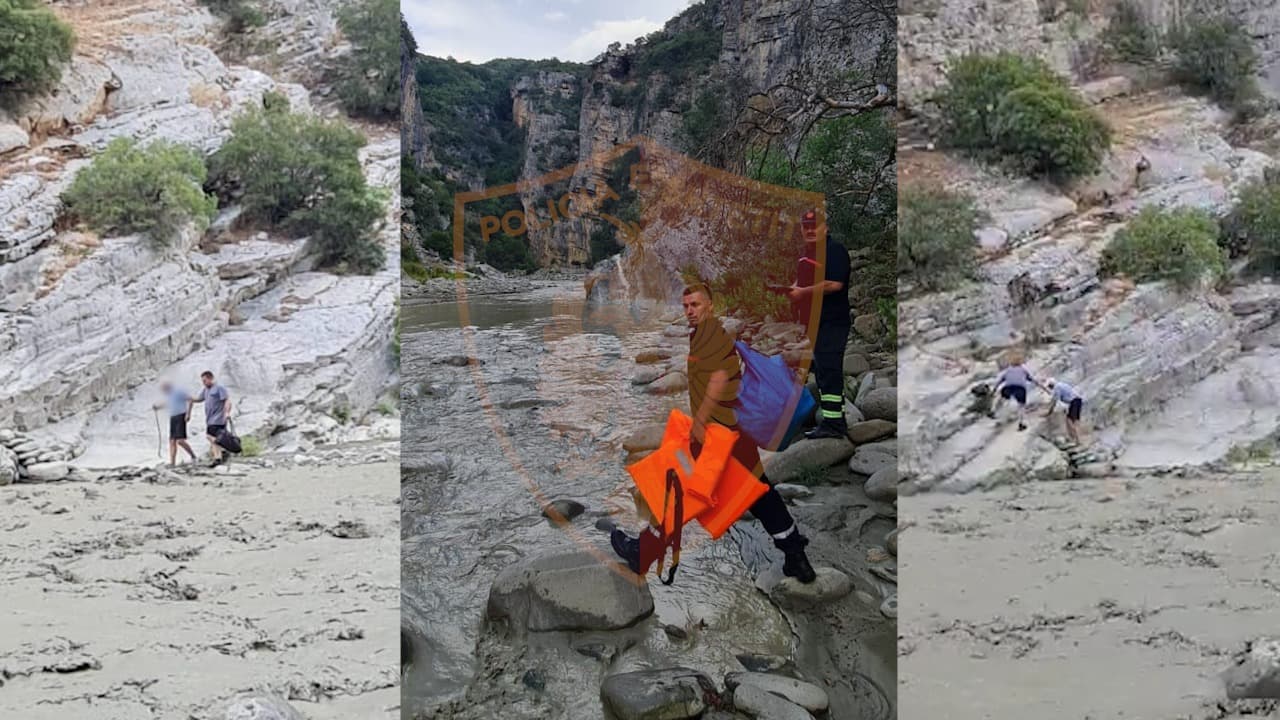 Ngecën në kanionin e Langaricës, shpëtohen dy turistët francezë në Përmet