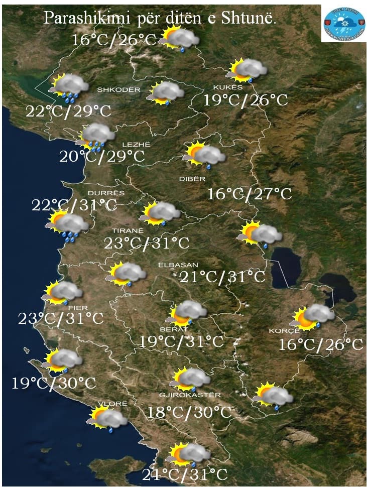 Fundjavë me mot të paqëndrueshëm, parashikimi për të shtunën dhe të dielën