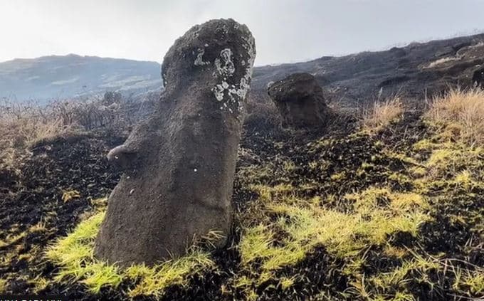 Dëmtohen nga zjarri statujat e shenjta në  Ishullin e Pashkëve