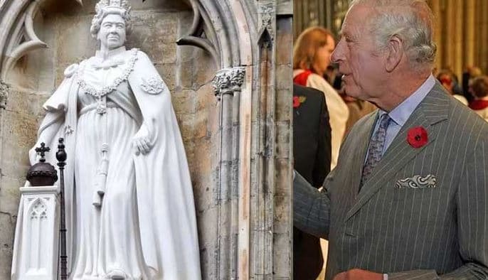 Charles zbulon statujën e parë të mbretëreshës Elizabeth pas vdekjes së saj