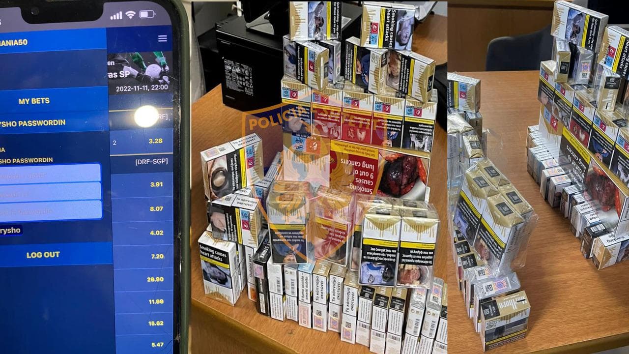 Kontrabandë cigaresh e baste sportive/ Arrestohet 34-vjeçari në Tiranë, procedohen katër të tjerë