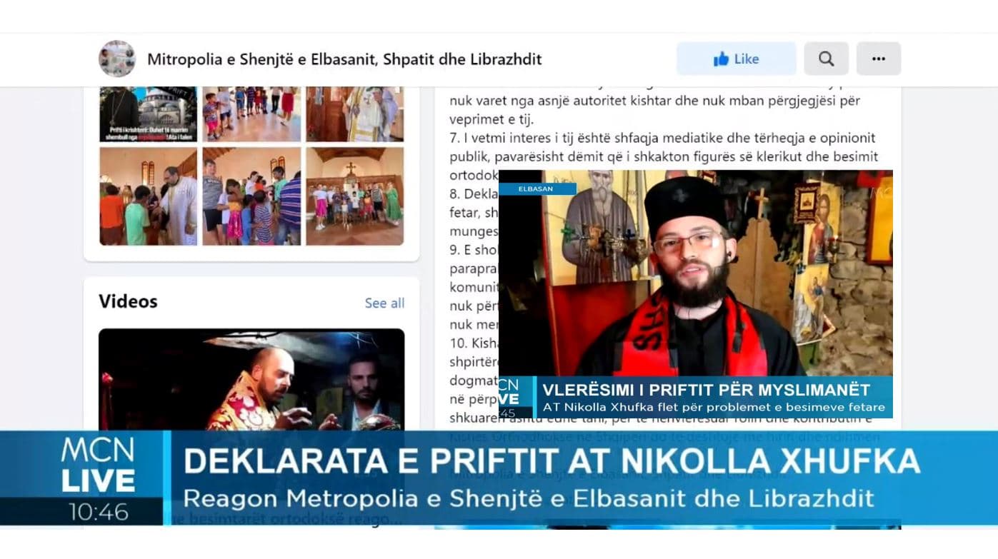  Deklaratat e At Nikolla Xhufka/ Reagon Mitropolia e Shenjtë: Nuk është prift, ka improvizuar në bodrumin e shtëpisë, “kishën” e tij
