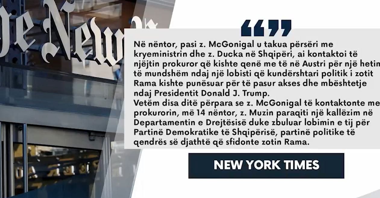 NYT: McGonigal i përfshirë në hetimin e PD/ Dhoma e Përfaqësuesve letër FBI-së për ish-zyrtarin (VIDEO)