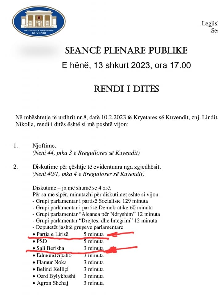 Vasili denoncon: Turp i Parlamentit! Deputetët e opozitës nga 1 minutë e gjysmë, Berisha vetëm 3