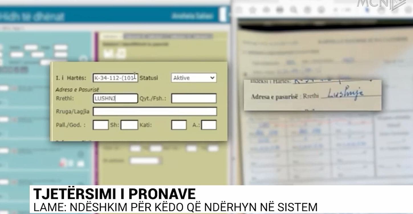 Kreu i Kadastrës pranon tjetërsimin e kartelave të pronësisë përmes ndërhyrjes në sistem (VIDEO)