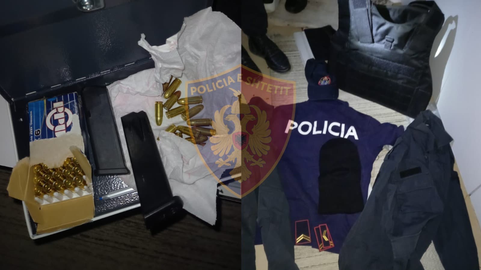 Veshje si të policisë dhe arsenal armësh në Vlorë, pranga pjesëtarit të grupit kriminal/ 4 në kërkim 