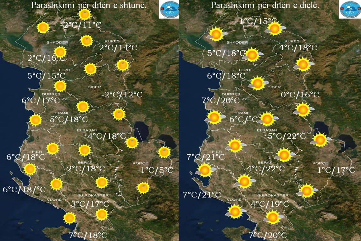 Si do të jetë moti në fundjavë/ Parashikimi për të shtunën dhe të dielën
