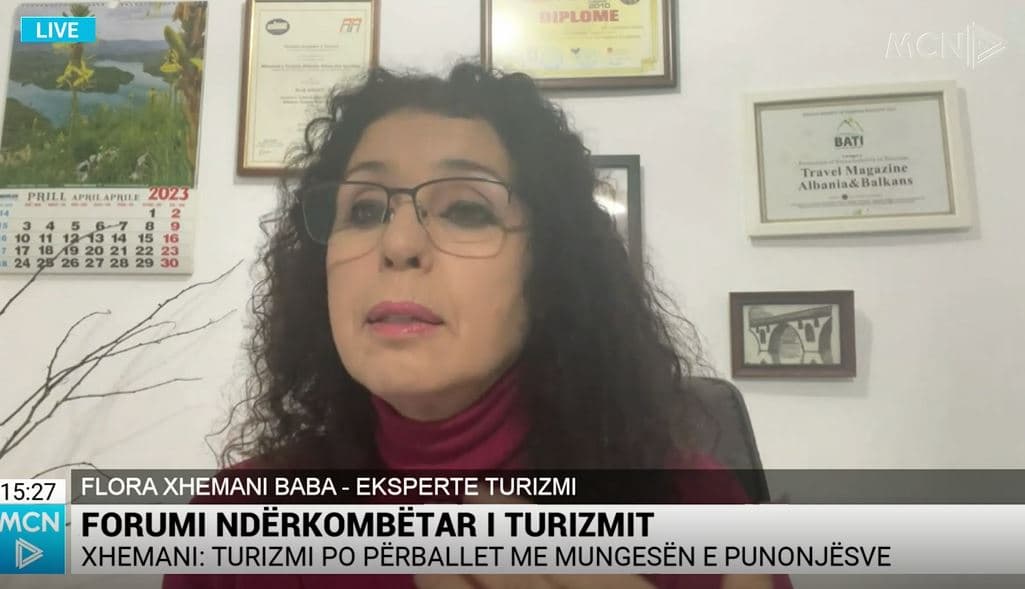 Flora Xhemani Baba: Oferta turistike e Shqipërisë të orientohet nga cilësia! Problematikë largimi i stafit profesionist
