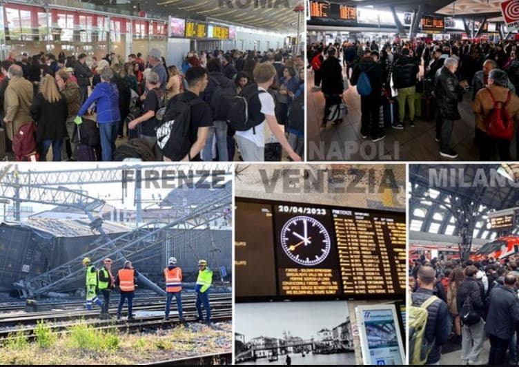 Treni i mallrave del nga shinat në Firence, kaos në linjat hekurudhore