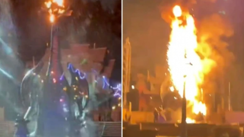 Panik në Disneyland të Kalifornisë, struktura e dragoit merr flakë