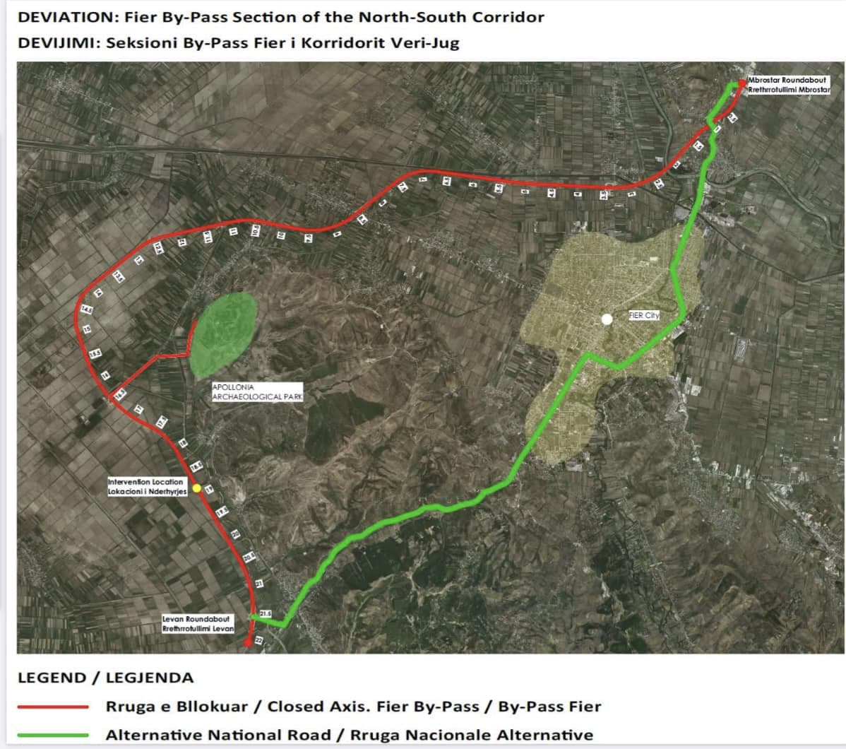 Punime në Bypass-in e Fierit, ARRSH njofton devijim qarkullimi gjatë së mërkurës