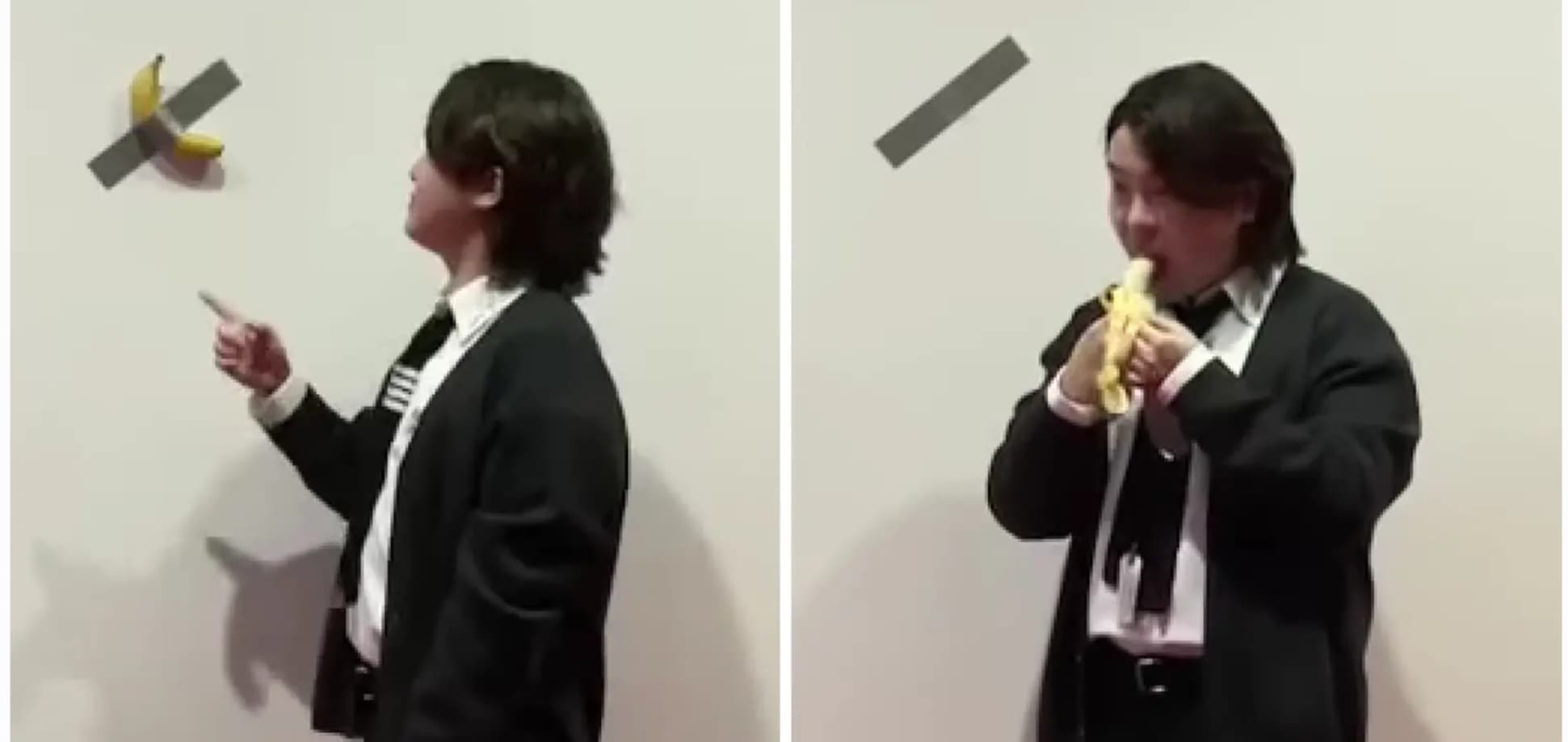 Vepra e artit me banane në muzeun e Seulit konsumohet nga vizitori