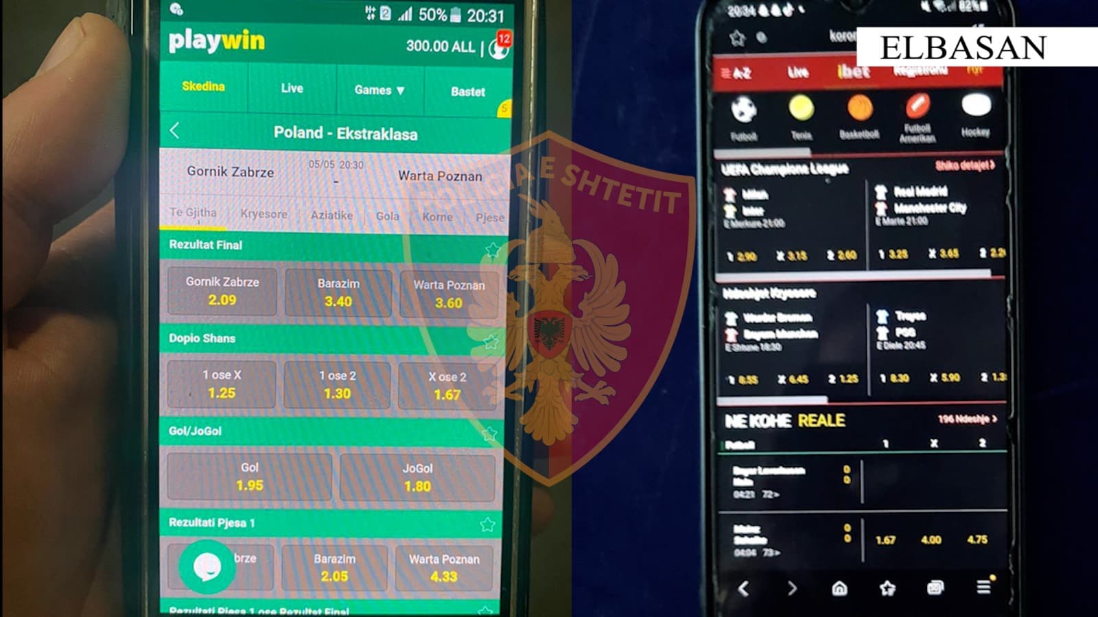 Baste sportive përmes celularit, arrestohet 53-vjeçari në Elbasan, procedohet pronari i lokalit