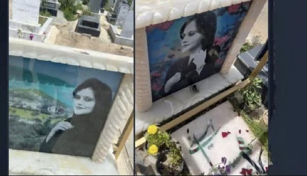 Vandalizohet varri i Mahsa Amini-t në Iran