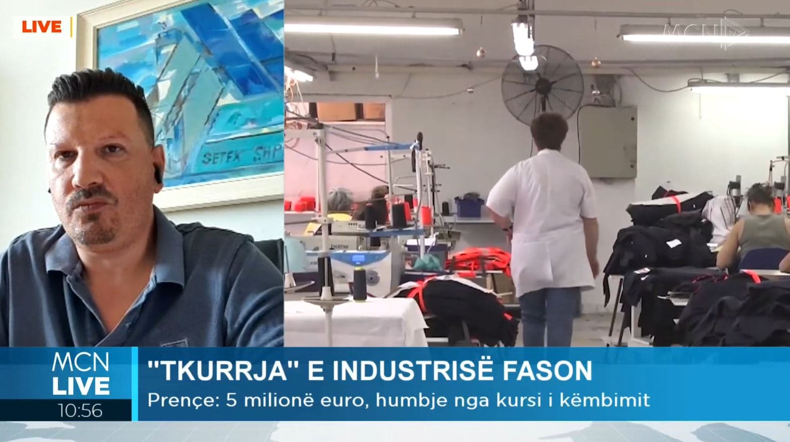 Prençe: Çdo muaj 5 milionë euro humbje në biznesin fason nga kursi i këmbimit. Eksportet rënie me 13% (VIDEO)