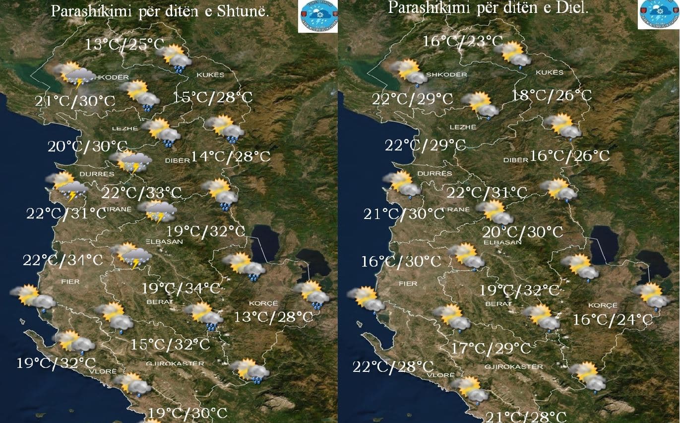 Si do jetë fundjava/ Parashikimi i motit për të shtunën dhe të dielën 