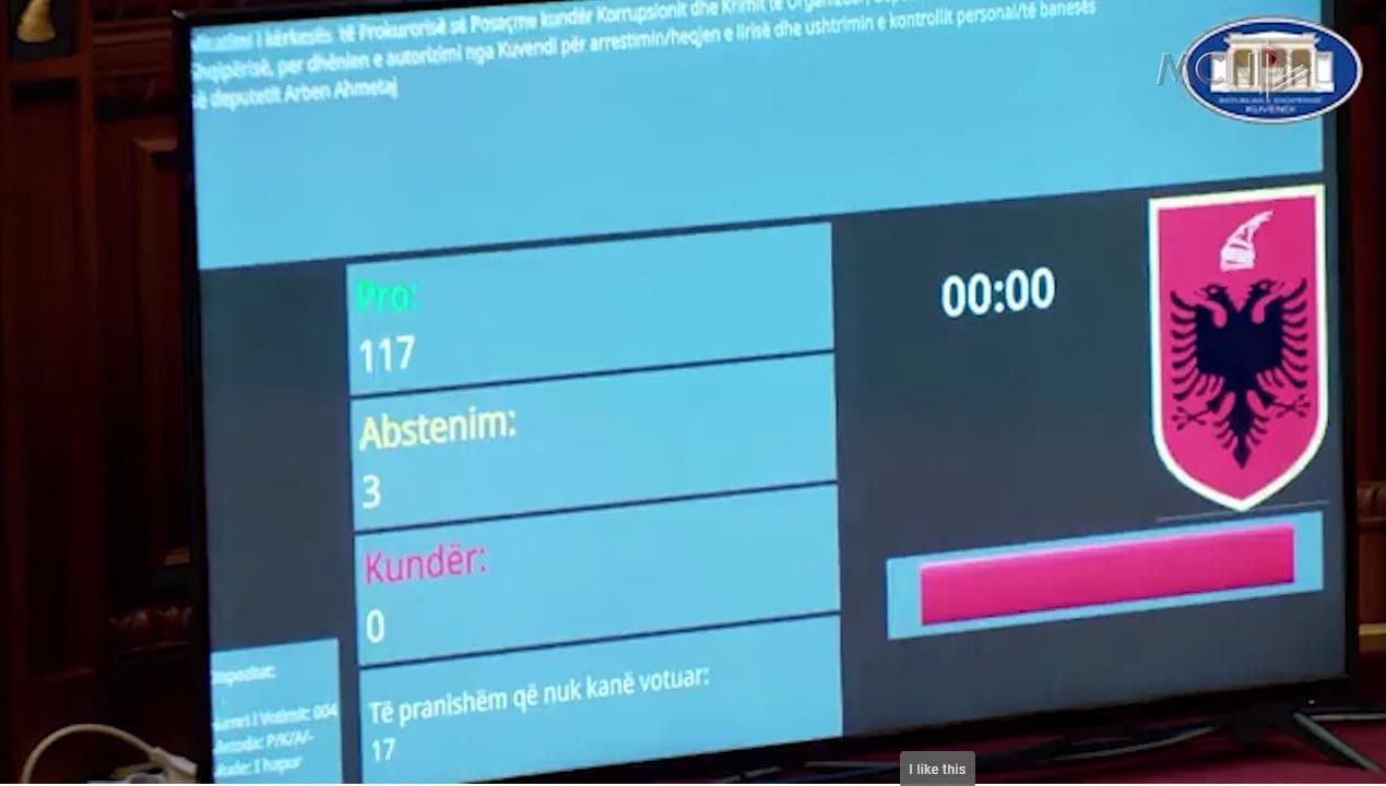 "Konsensus" për arrestimin e Ahmetajt. Parlamenti i heq imunitetin, 3 deputetë abstenuan