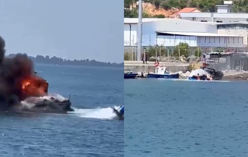 Përfshihet nga zjarri skafi në Shëngjin, drejtuesi arrin të shpëtojë