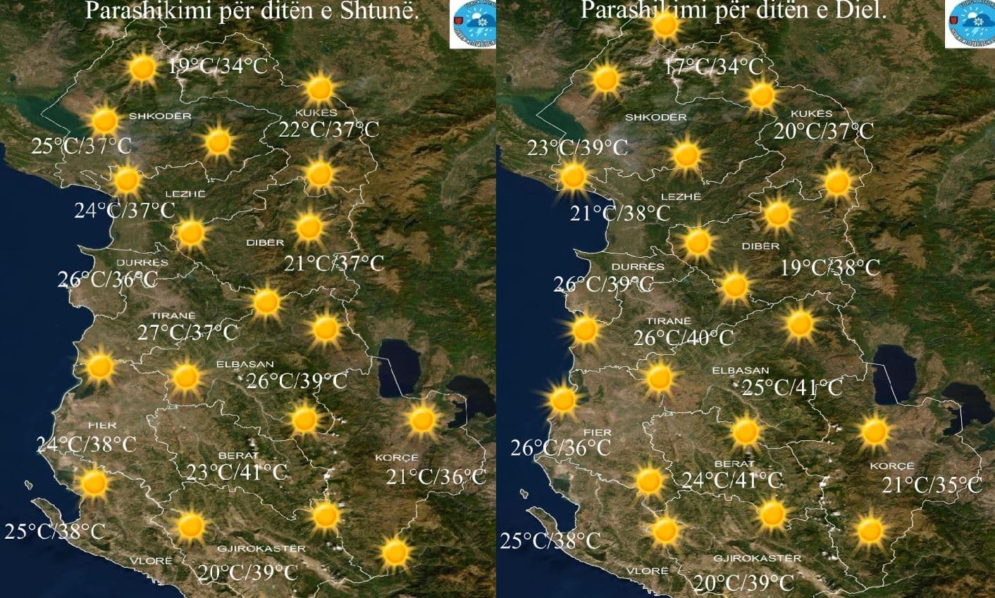 Si do jetë moti në fundjavë/ Parashikimi për të shtunën dhe të dielën