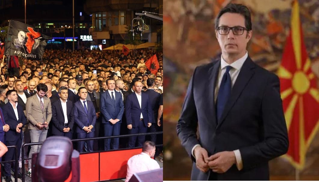  Flamuri “Autoctonous” gjatë vizitës së Kurtit në Tetovë/ Pendarovski: Të dënohen organizatorët!