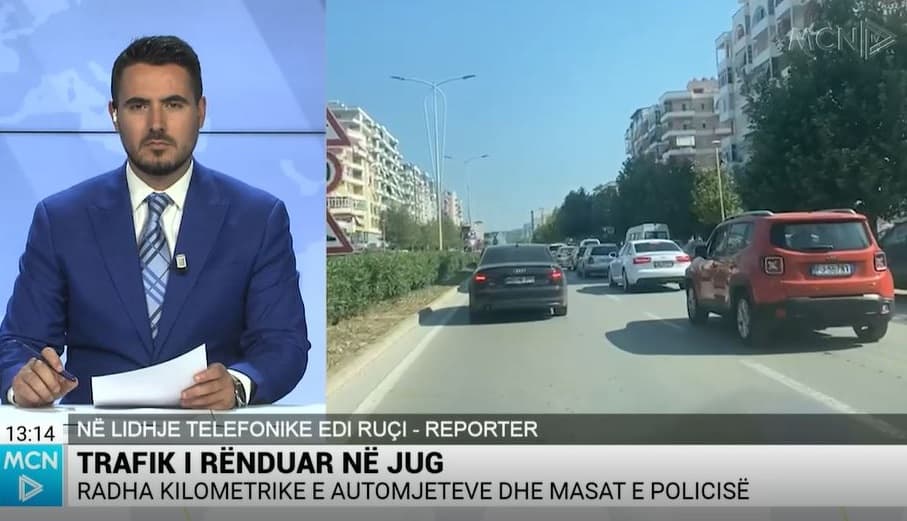 Trafik i rënduar në Jug/ Radha kilometrike e automjeteve dhe masat e policisë (VIDEO)