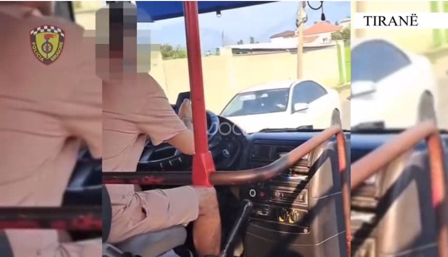 U filmua nga pasagjerët duke përdorur celularin në timon, gjobitet shoferi i autobusit në Tiranë
