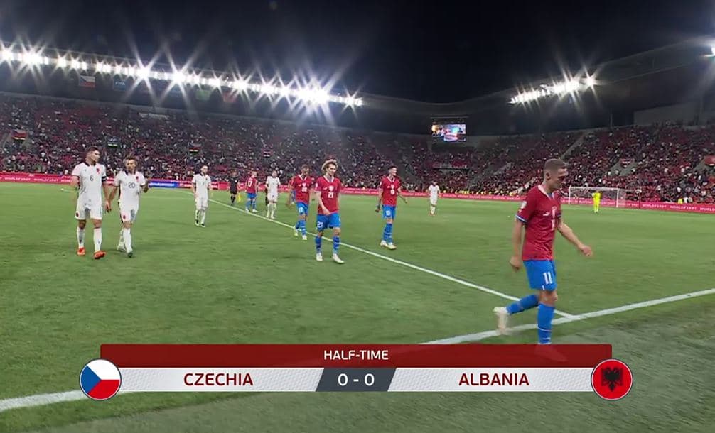 Çeki-Shqipëri, pjesa e parë mbyllet pa gola